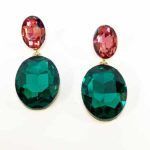 Pendientes vilma verde y rosa