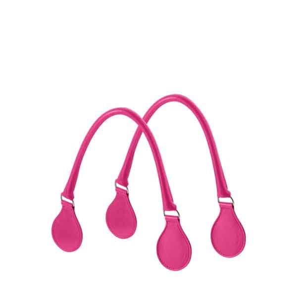 Asas cortas O bag ecopiel tubulares color fucsia