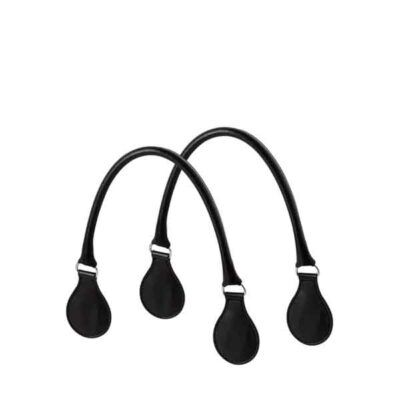 Asas cortas O bag ecopiel tubulares color negro