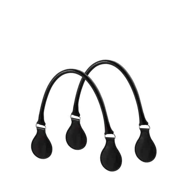 Asas cortas O bag ecopiel tubulares color negro