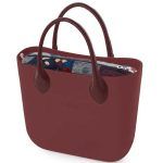 BOLSO OBAG BURDEOS ASA LARGA Y BOLSA TERCIOPELO BURDEOS VELVET GEOMETRICO