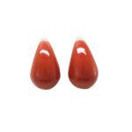 Pendientes Goittia esmaltados en acero inoxidable en color rojo coral