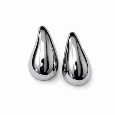 Pendientes Goittia de acero inoxidable en color plata con diseño en forma de gota