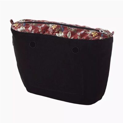 BOLSA INTERNA OBAG TERCIOPELO BURDEOS FLORES