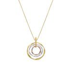 collar Ushdao oro amarillo de 18K con tres aros entrelazados de Luxenter