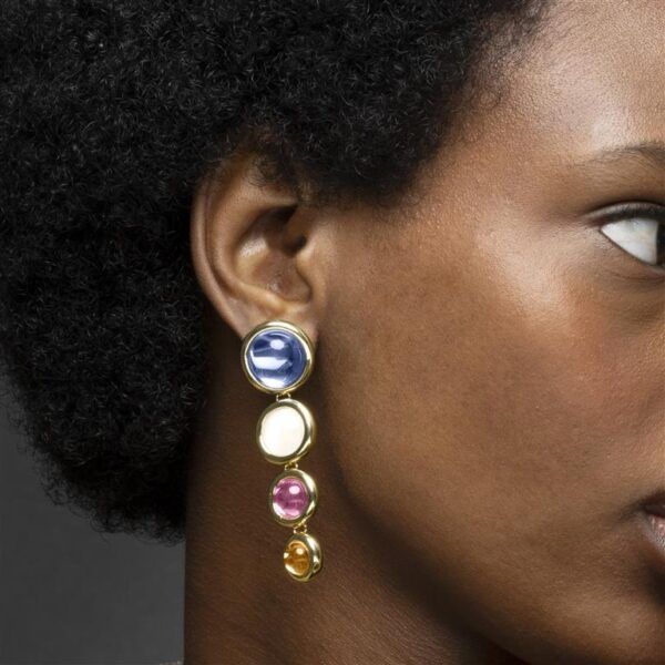 Pendientes Longki acabado oro 18k