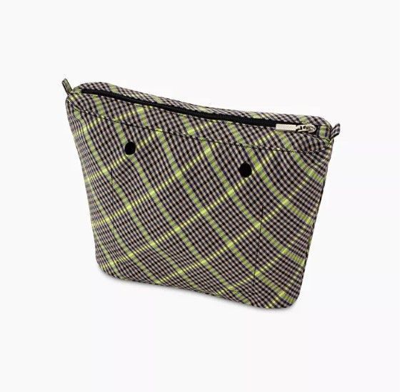 Bolsa interna O bag cuadros fluor verde lima Bolsa interna O bag cuadros fluor verde lima