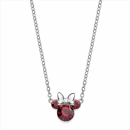 Collar Minnie marrón en plata de ley | Colección Disney Collar Minnie marrón en plata de ley con zirconitas sobre fondo blanco