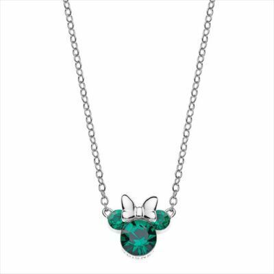 collar Minnie Mouse plata verde esmeralda