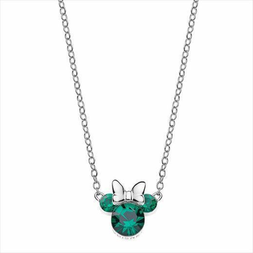 collar Minnie Mouse plata verde esmeralda