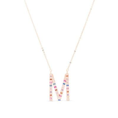 Collar M circonitas de colores