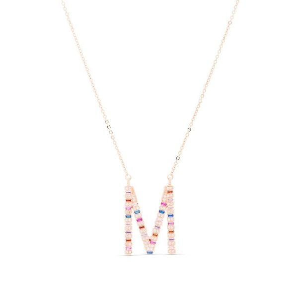 Collar M circonitas de colores