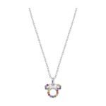 Collar silueta Minnie con zirconitas de colores