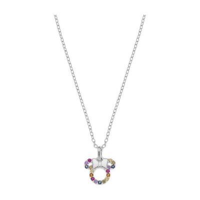 Collar silueta Minnie con zirconitas de colores