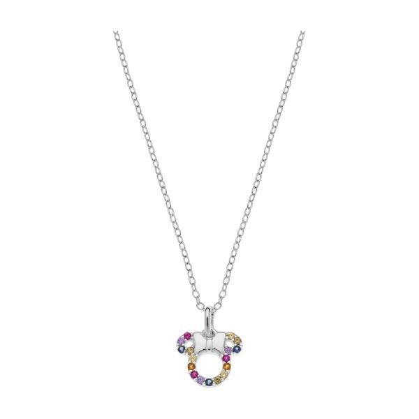 Collar silueta Minnie con zirconitas de colores