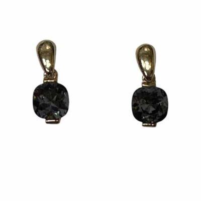 Pendentes Alya antracital chapado en oro