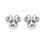 pendientes Minnie Mouse plata con circonitas blancas
