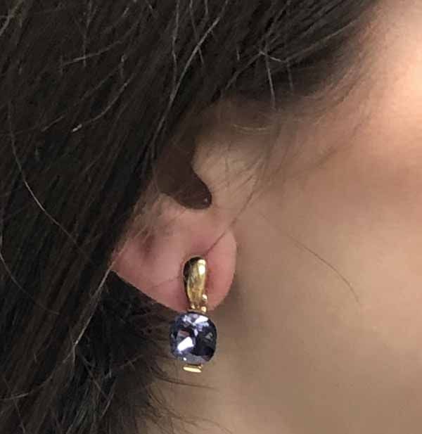 Pendientes Alya chapados en oro con cristal