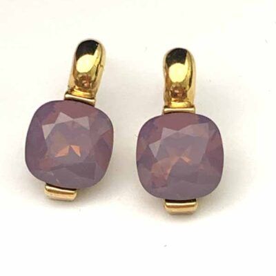 Pendientes Elina rosa empolvado opal