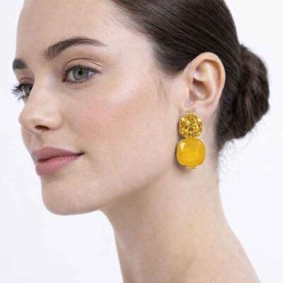 Pendientes Myrna cristal chapado en oro - Imagen 4