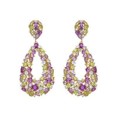 pendientes multicolor oro Tutti de Luxenter en plata de ley 925