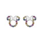 pendientes Minnie Mouse multicolor plata con circonitas