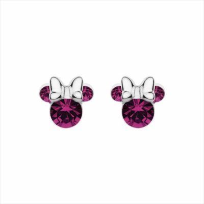 pendientes Minnie Mouse fucsia en plata