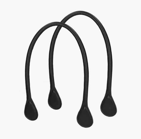 Asas largas O bag Martellato negras de material efecto piel