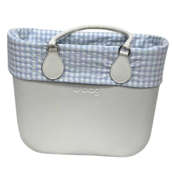 Borde O bag Mini vichy azul y blanco Turquesa y Más