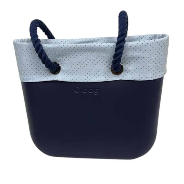 Borde O bag personalizado azul con topos sin bordado