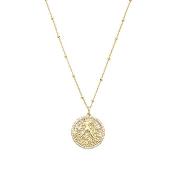 Collar Dorado con zirconitas Acuario