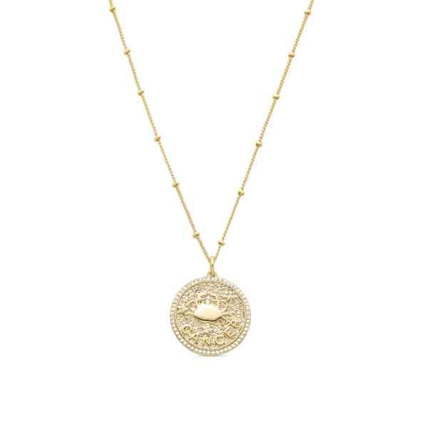 Collar Dorado con zirconitas Cancer