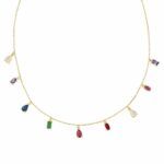 Collar circonitas multicolor oro con diseño arcoíris AMEN
