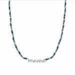 Collar mama azul plata de ley acabado en rodio