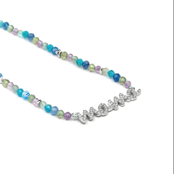 Collar mama azul plata de ley acabado en rodio 3