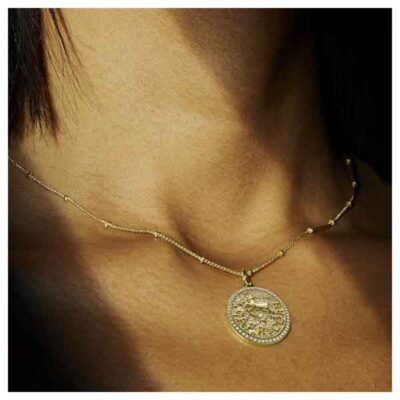 Collar zodiaco dorado zirconitas luxenter