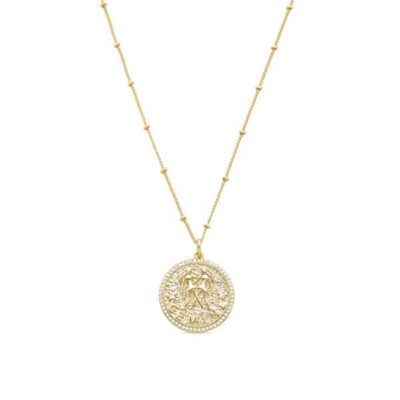 Collar Dorado con zirconitas Geminis