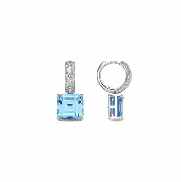 Pendientes Balcay aguamarina en plata de ley 925 Pendientes aguamarina plata Balcay en plata de ley 925 con circonita y acabado en rodio