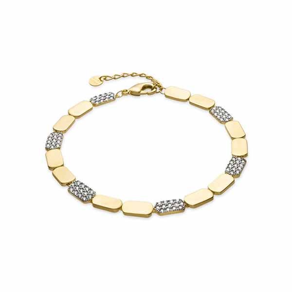 Pulsera Likgo de Plata de Ley 925 y Circonita Brillante acabado oro amarillo de 18k