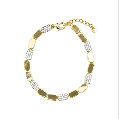 Pulsera Likgo de Plata de Ley 925 y Circonita Brillante acabado oro amarillo de 18k2