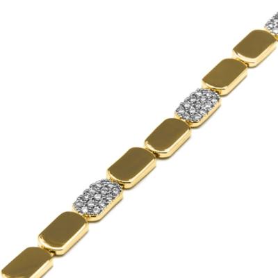 Pulsera Likgo de Plata de Ley 925 y Circonita Brillante acabado oro amarillo de 18k3