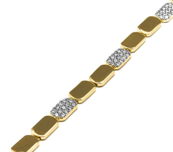 Pulsera Likgo de Plata de Ley 925 y Circonita Brillante acabado oro amarillo de 18k3