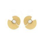 Pendientes Lessa, baño de oro y perla