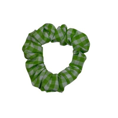 Scrunchie pequeño con estampado de cuadros verde menta