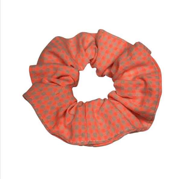 scrunchie L cuadritos naranja