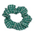 Scrunchie pequeño con estampado de cuadros verde menta