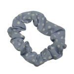 Scrunchie pequeño con estampado de topos azul