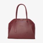 Bolso O bag Unique granate con asas fijas y diseño italiano