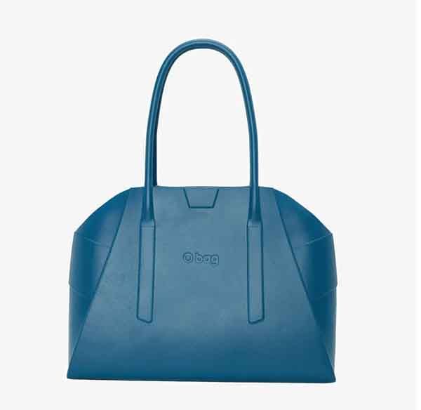 Bolso O bag Unique laguna blue con asas fijas y diseño italiano fresco