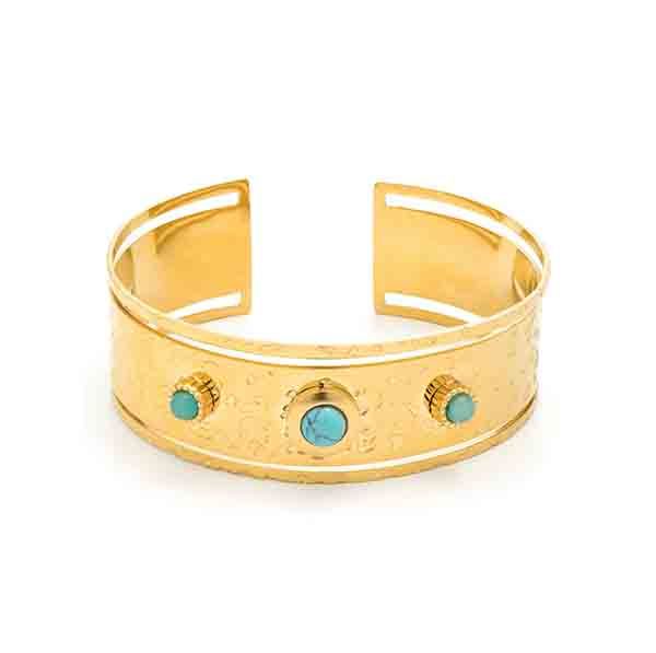 brazalete boho de Luxenter con turquesa y acabado en oro amarillo de 18k – modelo Athdu brazalete boho de Luxenter con turquesa y acabado en oro amarillo de 18k – modelo Athdu